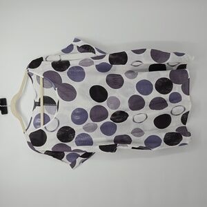 Emery Rose White Gray Women's Polka-dot Round Neckline Plus Size 4XL